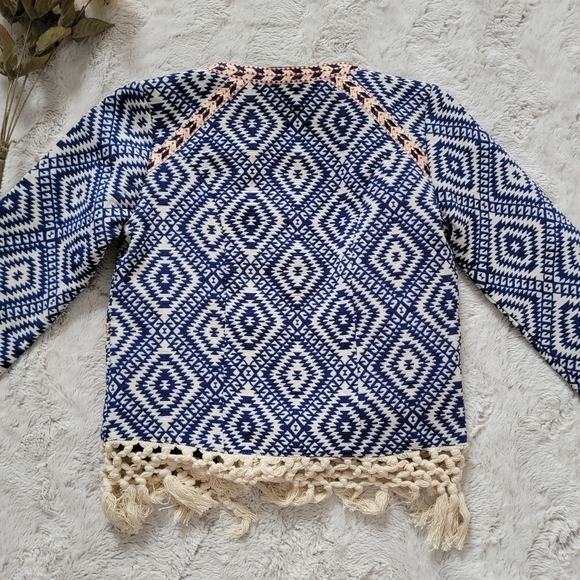 Tularosa Santa Fe Fringe Jacket in Diamondback Blue Cream Size XS - Picture 11 of 14